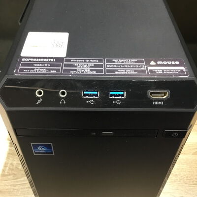 【松山環状枝松店】中古  mouse EGPR536R207S1(Ryzen5 3600/16GB/SSD500GB+HDD2TB/DVDマルチ/RTX2070Super 8GB/W11H) 4560001864 