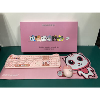 【富山本郷店】中古  可愛い猫 2.4G USBワイヤレスキーボード マウス マウスパッド セット 173009 
