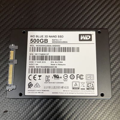 【富士青葉店】中古  WesternDigital　WDS500G2B0A（2.5インチ SSD SATA 500GB） 5070001407 