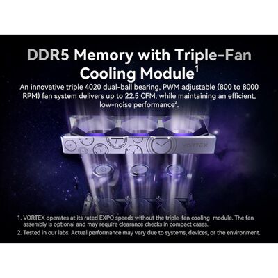 Biwin  VORTEX OCL602648D-VS (DDR5 PC5-48000 24GB 2枚組 空冷ファン付属) 