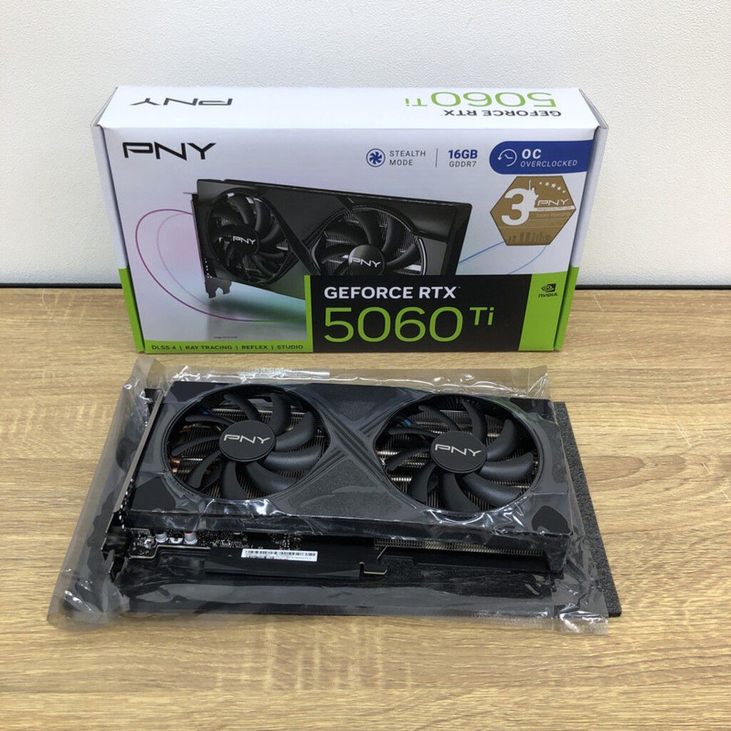 中古 PNY GeForce RTX 5060 Ti 16GB Overclocked Dual Fan 4990001288