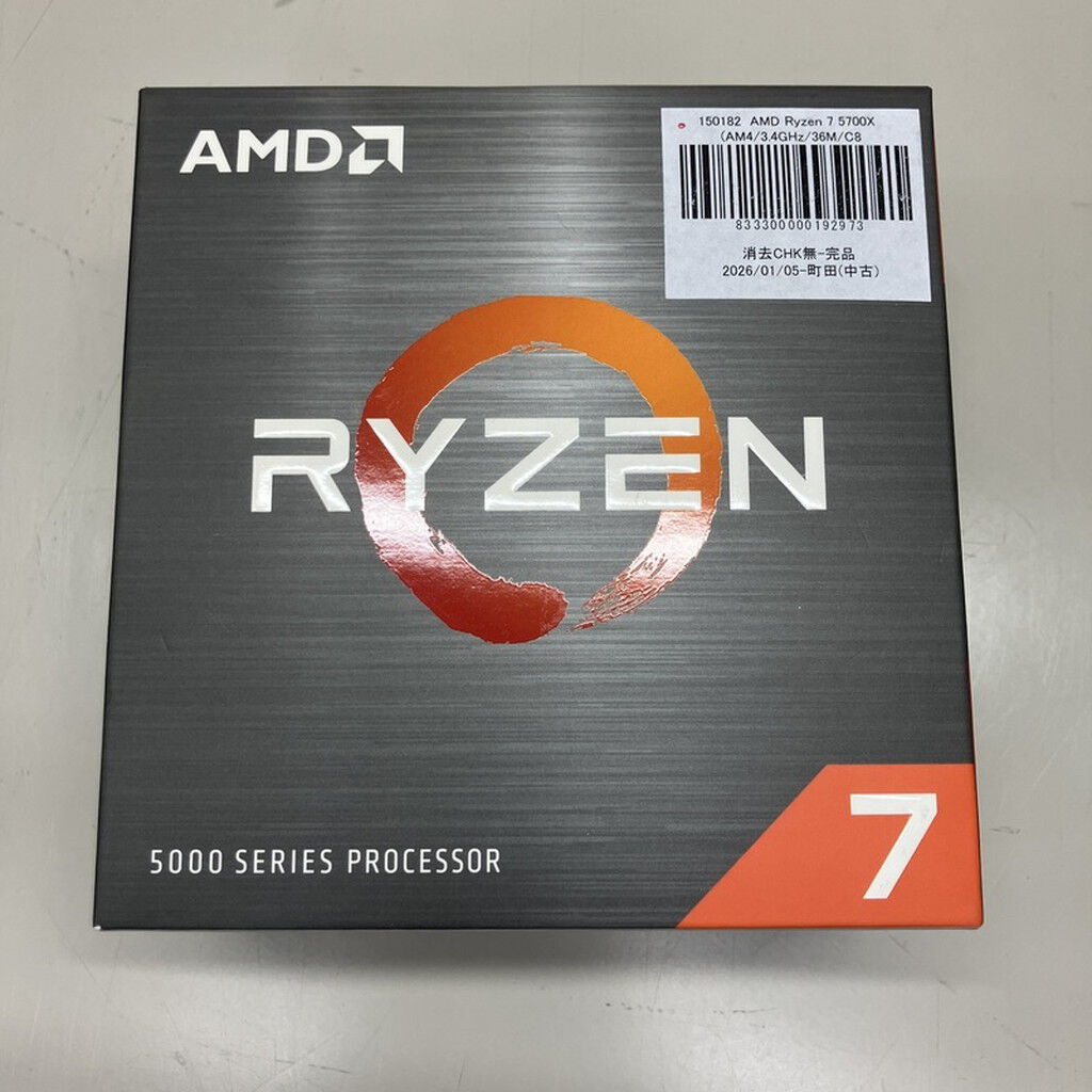 中古 AMD Ryzen 7 5700X (AM4/3.4GHz/36M/C8/T16/65W) 150182