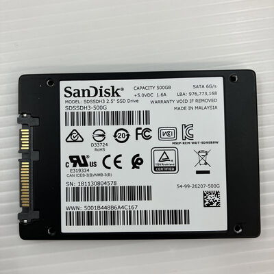 【秋葉原本店】中古  各社 2.5インチ SSD 500GB SATA 135990 