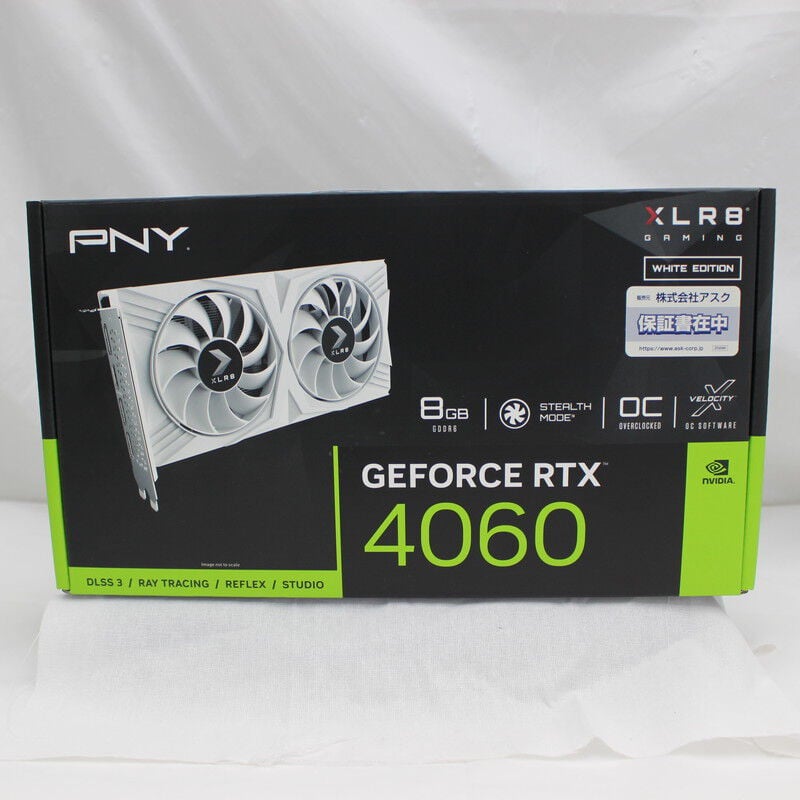 中古 PNY GeForce RTX 4060 8GB XLR8 Gaming OC DUAL FAN White