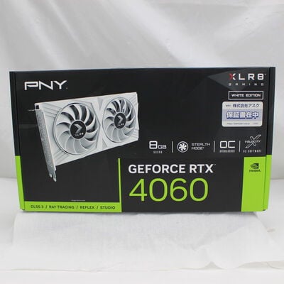 【通販センター】中古  PNY GeForce RTX 4060 8GB XLR8 Gaming OC DUAL FAN White Edition VCG40608DFWXPB1-O（RTX4060 8GB） 3480040358 