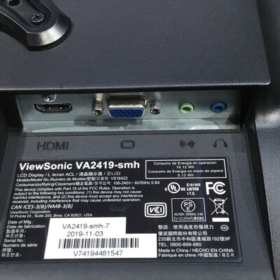 【松山環状枝松店】中古  Viewsonic VA2419-SMH-7 (23.8”W 1A1H 5ms IPS) 182907 