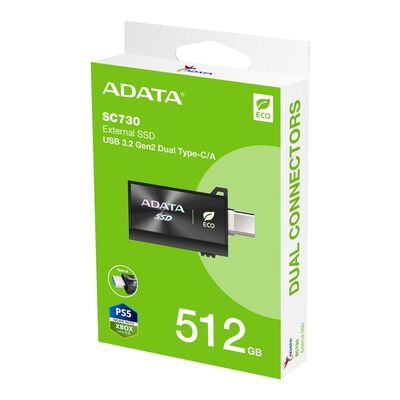ADATA  SC730-512G-CACTI (USB3.2 Gen2 外付 SSD 512GB) 
