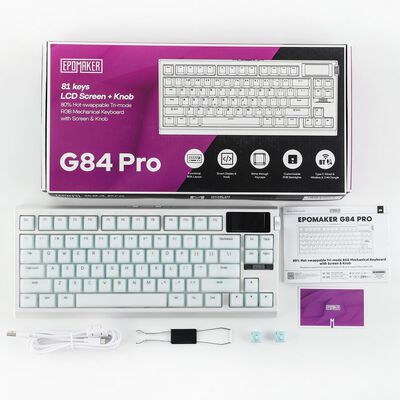 EPOMAKER  G84 PRO US EM-G84P-WH-CJ (ワイヤレスメカニカルゲーミングキーボード ホワイト) 