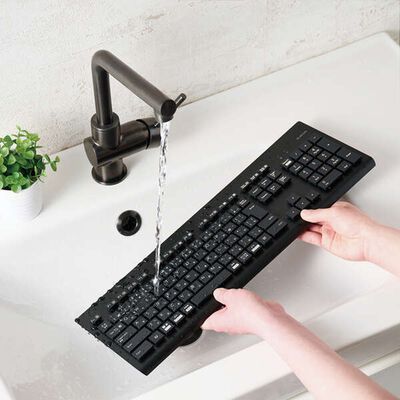エレコム  洗える 抗菌 Bluetoothキーボード TK-WS03BMKBK 