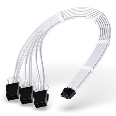 EZDIY  EZDPR186 (12VHPWR延長ケーブル 8pin×3 ホワイト) 