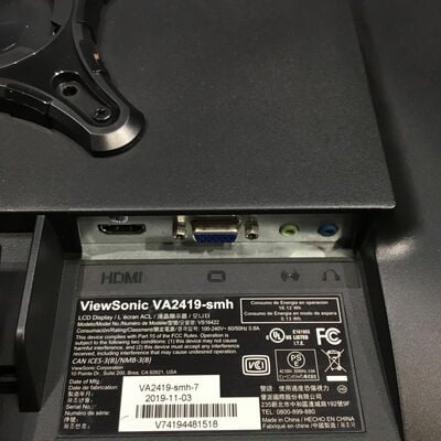 【松山環状枝松店】中古  Viewsonic VA2419-SMH-7 (23.8”W 1A1H 5ms IPS) 182907 