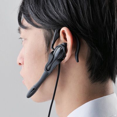 エレコム  HS-EP13TBK (スマホ/タブレットPC用ヘッドセット 片耳イヤーフック) 