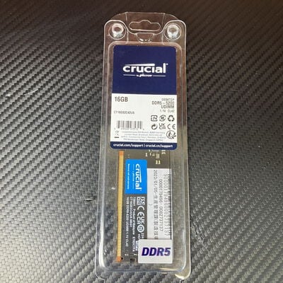 【富士青葉店】中古  Crucial CT16G52C42U5.M8G1(DDR5 PC5-41600 16GB) 183231 