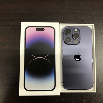 【福山ココローズ店】中古  【au版SIMフリー】Apple iPhone14 Pro 6.1インチ 128GB (ディープパープル) MQ0F3J/A 155001 