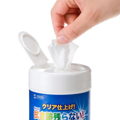 サンワサプライ  CD-WT4K2 (液晶用ウェットティッシュ ボトル入り 80枚) 