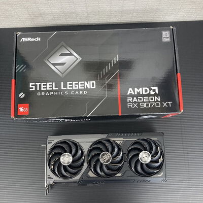 【広島店】中古  ASRock RX9070XT SLD 16G Steel Legend Dark 16GB (RX9070XT 16G) 176936 