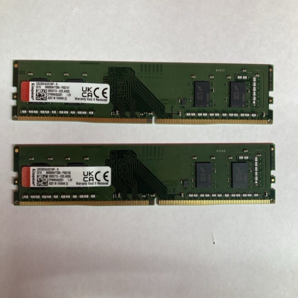 【中古】Kingston DDR4 3200MHz 8GB メモリー 2枚 中古 Kingston 8GB 2枚組(合計16GB) PC4-25600/DDR4-3200 デスクトップ