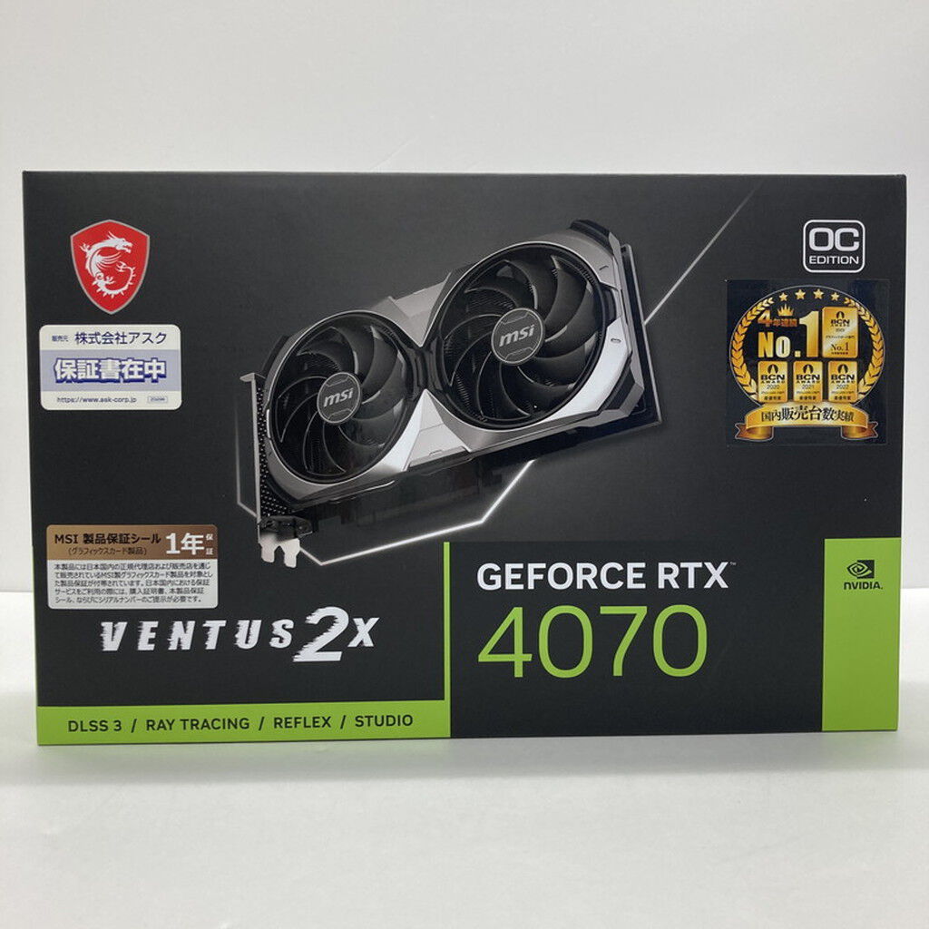 中古 MSI GeForce RTX 4070 VENTUS 2X E 12G OC (RTX4070 12GB