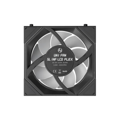 Lian-Li  UNI FAN SL-INF FLEX BK LCDモデル リバースブレード 12RSLIND1F1B (120mm ARGB ブラック  LCD リバースファン) 