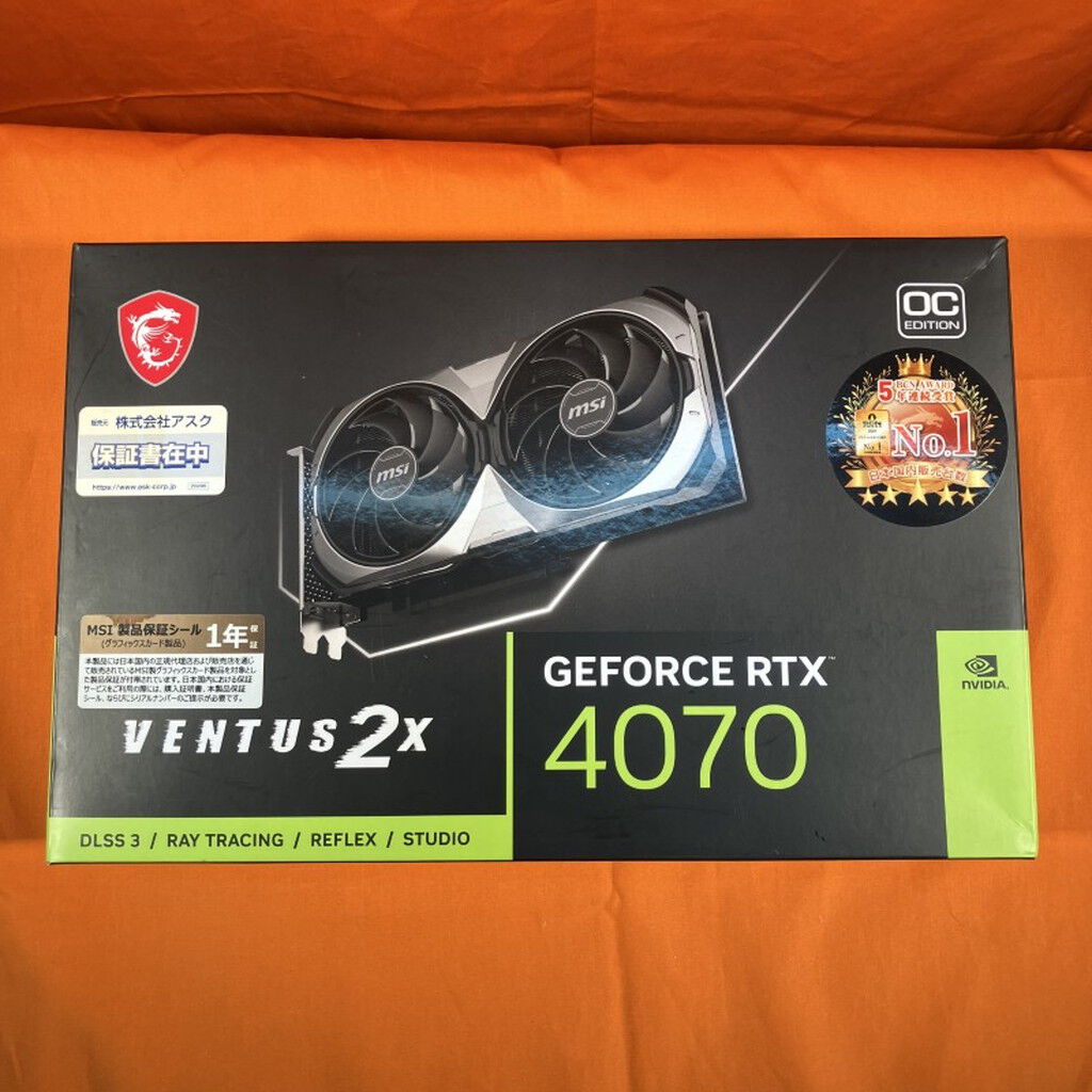 【中古:美品】msi rtx4070VENTUS 2X 12G 中古 MSI GeForce RTX 4070 VENTUS 2X 12G OC (RTX4070 12GB) 157129