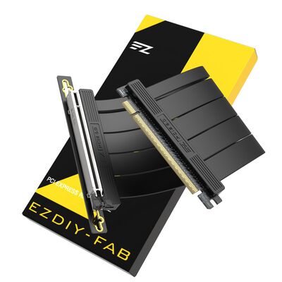 EZDIY  RC21 - PCIe 5.0 x16 200 mm Riser Cable 90-Degree - Black EZDPC247 (PCIe 5.0 ライザーケーブル 200mm ブラック) 
