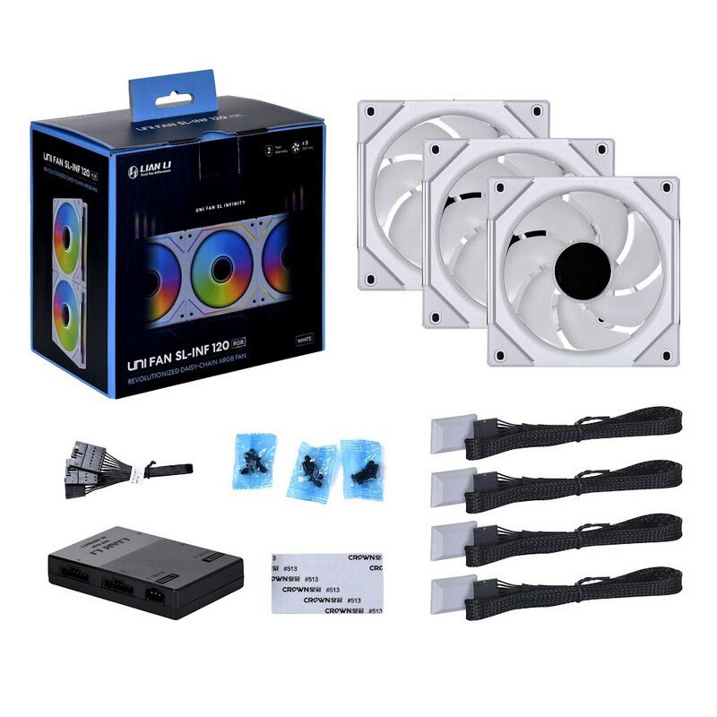 セット割引き有り】Lian Li　UNI FAN SL-INF 120 3個パッ Lian-Li UNI FAN SL-INFINITY 120 WT 3Pack UF-SLIN120-3W (3個