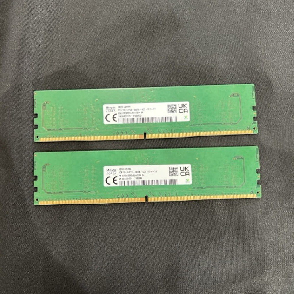 中古 SK Hynix HMCG66AGBUA081N(8GB 2枚組 PC5-44800/DDR5-5600