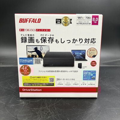 【大須店】中古  BUFFALO HD-NRLD8.0U3-BA(USB3.1 外付HDD 8TB 黒) 3120023052 