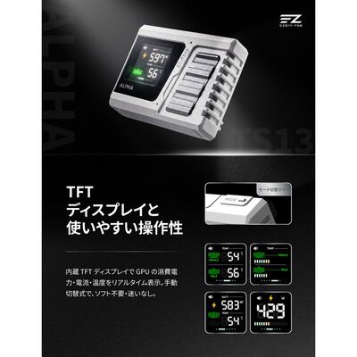 EZDIY  ALPHA TS13 - ATX 3.1 12V-2x6 Temp-Sensing U-Shape GPU Power Adapter - White - RVS EZDPI248-3 (リバースモデル ホワイト) 