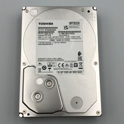 【甲府飯田店】中古  TOSHIBA DT02ABA600 (SATA3 6TB 5400rpm 128MB BLK) 4720002688 