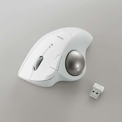 エレコム  M-IT11DRWH (2.4GHz無線トラックボール IST 5ボタン ベアリングモデル ホワイト) 