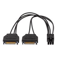 AINEX  PX-016-BK (PCI Express6ピン用電源変換ケーブル 15cm ブラック) 