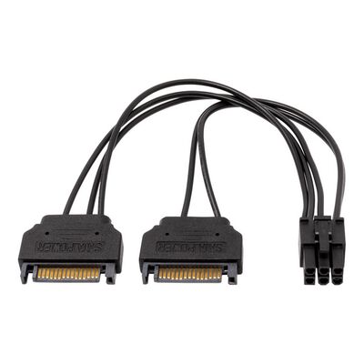 AINEX  PX-016-BK (PCI Express6ピン用電源変換ケーブル 15cm ブラック) 