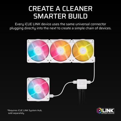 Corsair  iCUE LINK RX120 II RGB Fan Expansion White CO-9051058-WW (ホワイト) 