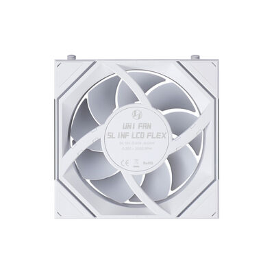 Lian-Li  UNI FAN SL-INF FLEX WT LCDモデル 12SLIND1F3W (120mm ARGB ホワイト LCD 3個パック) 