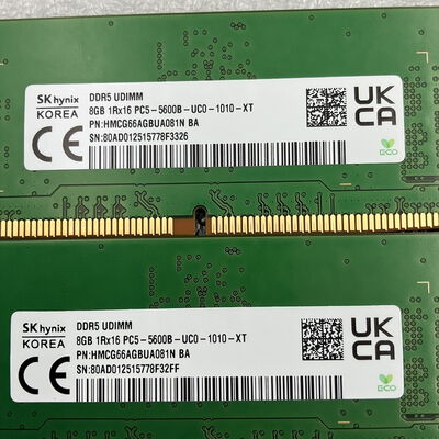 【新潟店】中古  8GB 2枚組(合計16GB) PC5-44800/DDR5-5600 デスクトップ用 190896 