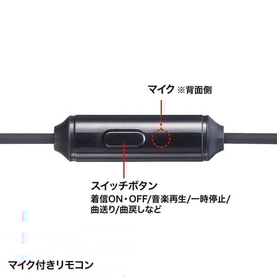 サンワサプライ  MM-HS706BK (マイク付きステレオイヤホン) 