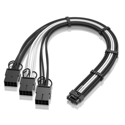 EZDIY  EZDPR186-5 (12VHPWR延長ケーブル 8pin×3 ブラック/ホワイト) 