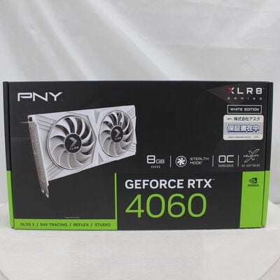 【通販センター】中古  PNY GeForce RTX 4060 8GB XLR8 Gaming VETRO OC DUAL FAN WHITE EDITION VCG40608DFWXPB1-O（RTX4060 8GB） 3480040237 