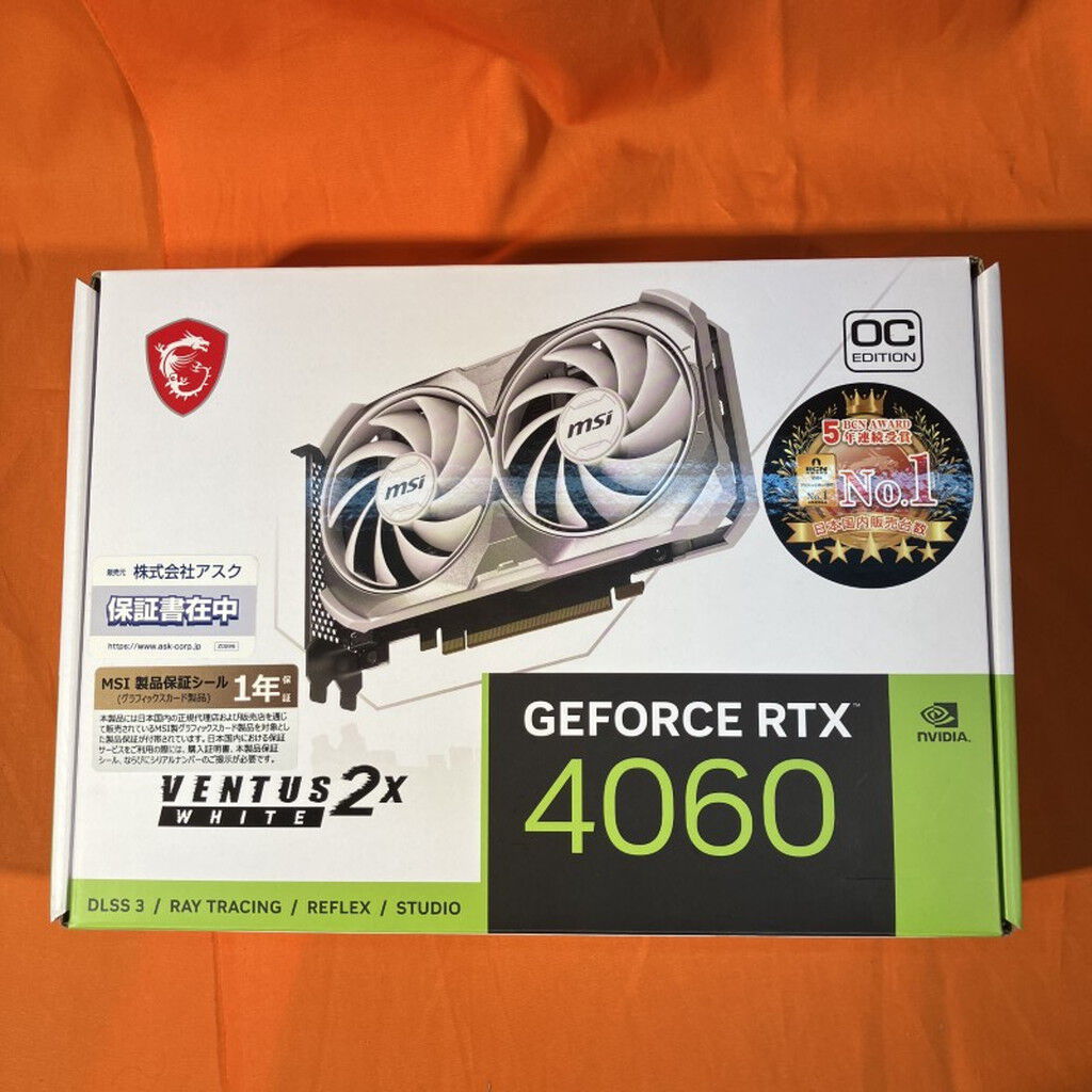 MSI RTX 4060 VENTUS 2X WHITE 8G OC 中古 MSI GeForce RTX 4060 Ventus 2X White 8G OC: Not Machine