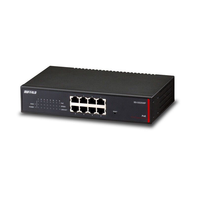 ◯【美品】BUFFALO PoE対応 スマートスイッチ BS-MS2008 BUFFALO BS-GS2008P (レイヤー2 Giga PoE スマートスイッチ