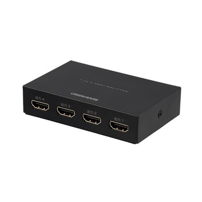 グリーンハウス  GH-HSPH4-BK (HDMIスプリッター AC給電 Input1+Output4ポート) 