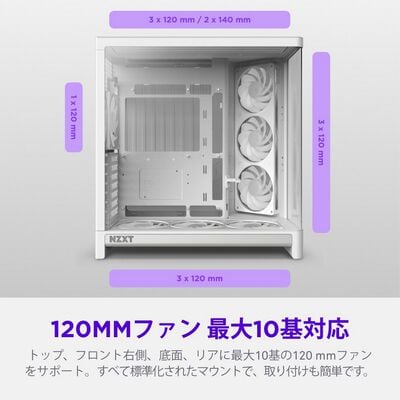 NZXT  H6 RGB+ 2026 White CC-H62FW-P1 (ATX ガラス ホワイト) 