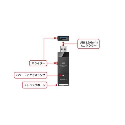 BUFFALO  SSD-PUT250U3BC/D (USB3.2 Gen1 ポータブルSSD 250GB) 