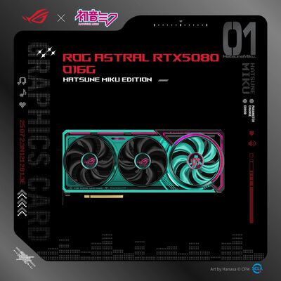 ASUS  ROG Astral GeForce RTX 5080 16GB GDDR7 OC HATSUNE MIKU EDITION (ROG-ASTRAL-RTX5080-O16G-MIKU-W) 