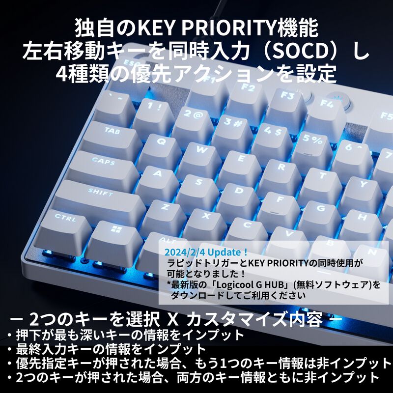 Logicool PRO X TKL RAPID G-PKB-TKL-RTWH (ホワイト