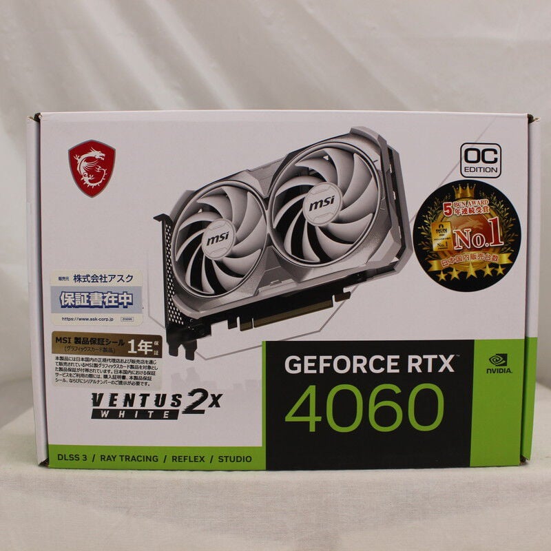 中古 MSI GeForce RTX 4060 VENTUS 2X WHITE 8G OC (RTX4060 8GB