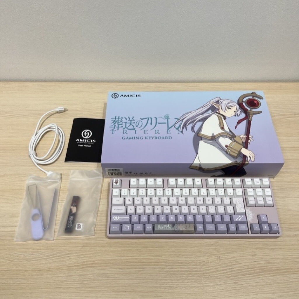 中古 AMICIS ゲーミングキーボード 日本語配列 80HE 葬送のフリーレン