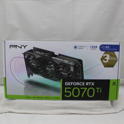 【通販センター】中古  PNY GeForce RTX 5070 Ti 16GB Overclocked Triple Fan VCG5070T16TFXPB1-O（RTX5070Ti 16GB） 3480039537 