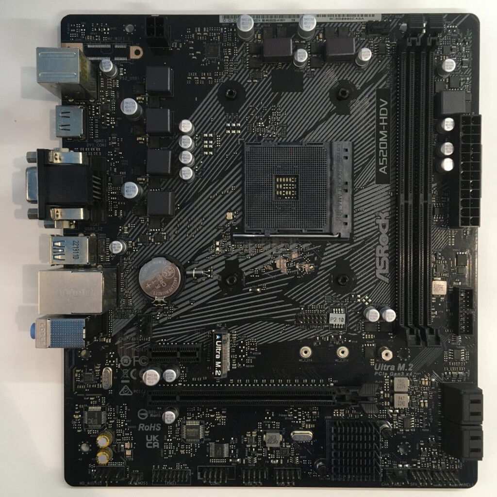 中古 ASRock A520M-HDV IOパネルなし (A520 AM4 mATX DDR4) 3310006564
